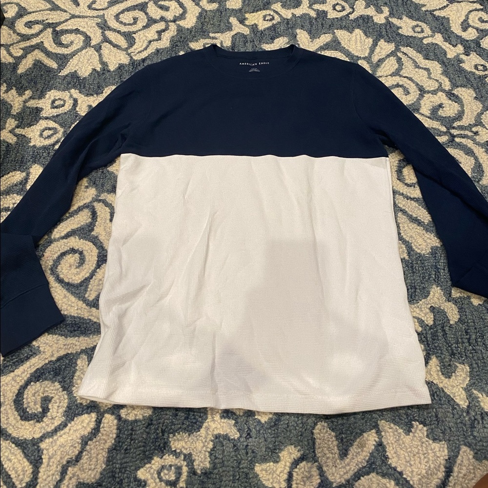 American Eagle long sleeve color block shirt in size S